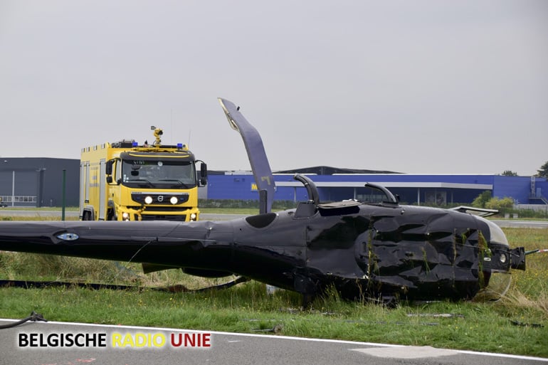Helikoptercrash aan de rand van het vliegveld van Wevelgem