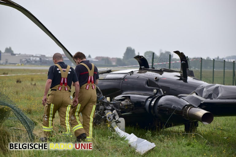 Helikoptercrash aan de rand van het vliegveld van Wevelgem