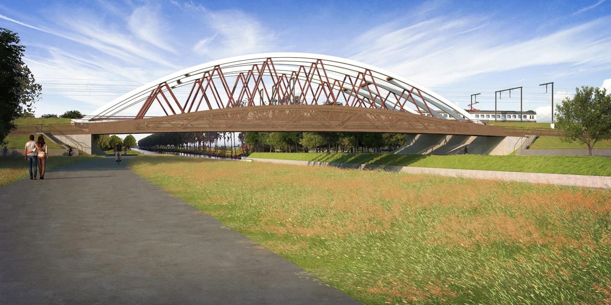 Provincie Oost-Vlaanderen bouwt fietsbrug over Schipdonkkanaal in Landegem