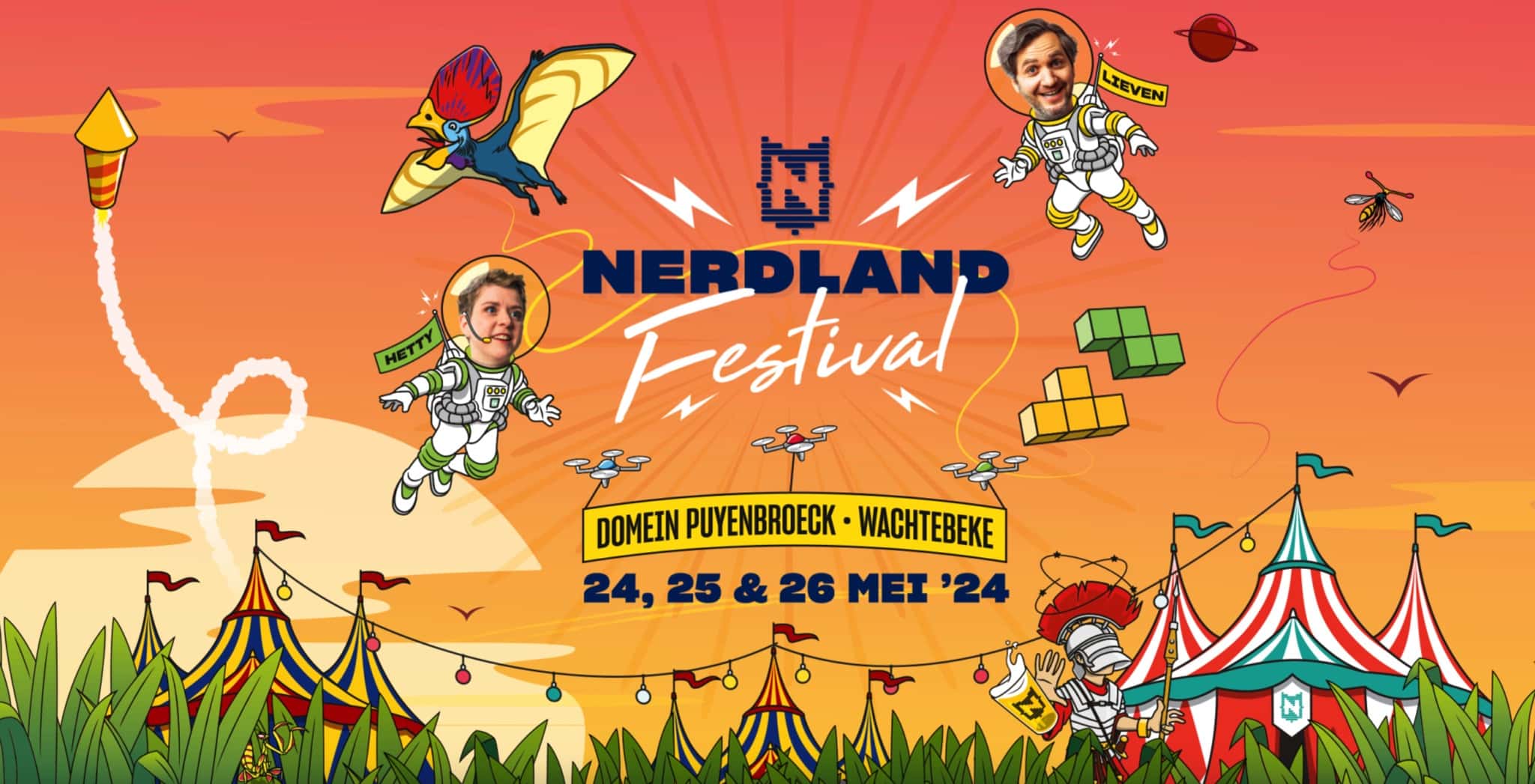 Lieven Scheire en Hetty Helsmoortel lanceren ticketverkoop Nerdland Festival 2024