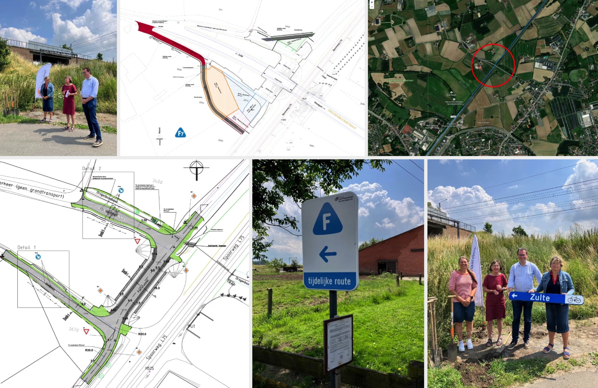 Oost-Vlaanderen start bouw fietstunnel Drogenboomstraat op F7 in Zulte
