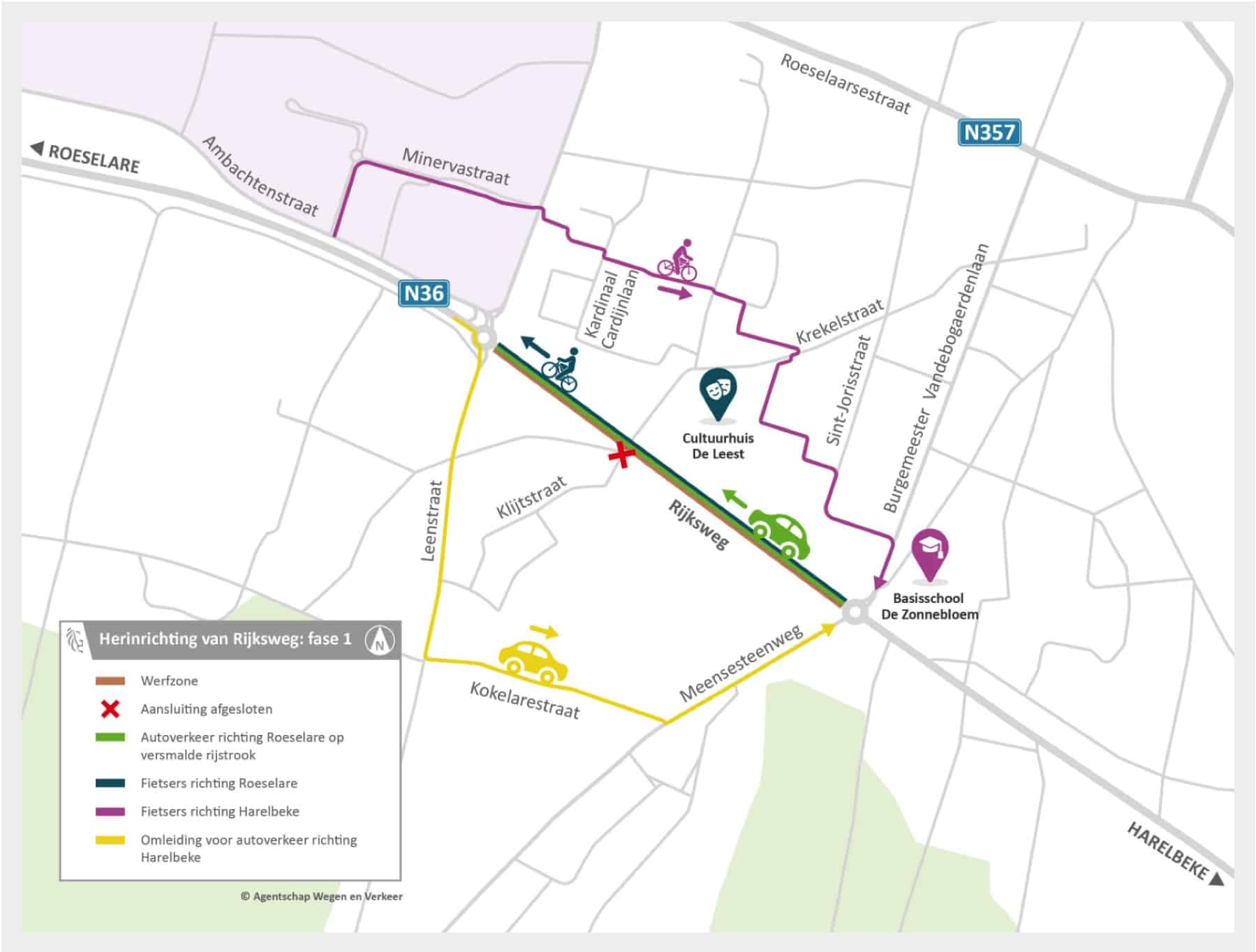 Bredere fietspaden en meer groen: Wegen en Verkeer pakt Rijksweg (N36) in Izegem aan vanaf 9 september