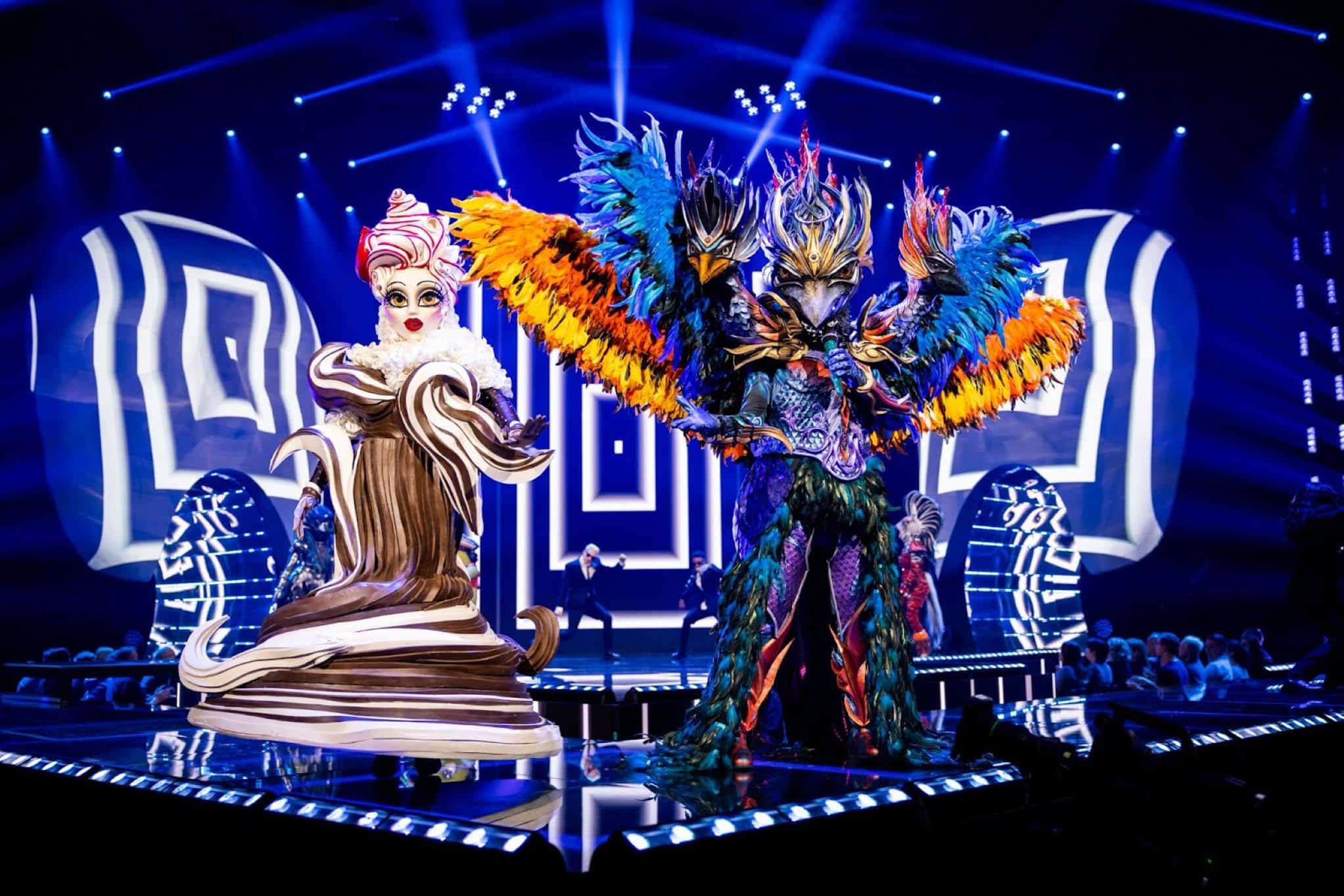 Eikeltje, Space Babe, Dame Blanche, Zebra, Feniks en De Mike zetten The Masked Singer op stelten