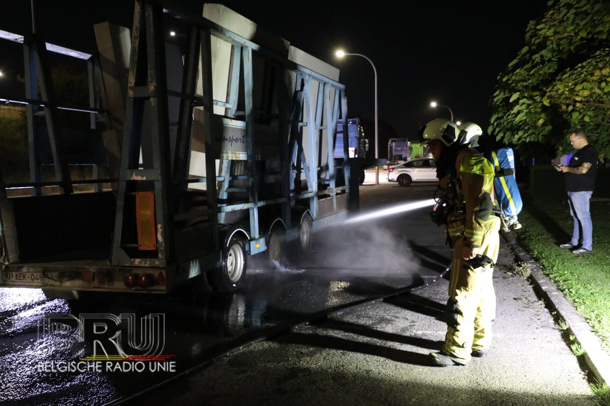 Vrachtwagenbrand Ringlaan Kuurne