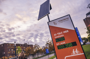 Elke dag gemiddeld 66.000 fietsers langs fietstellers van Wegen en Verkeer
