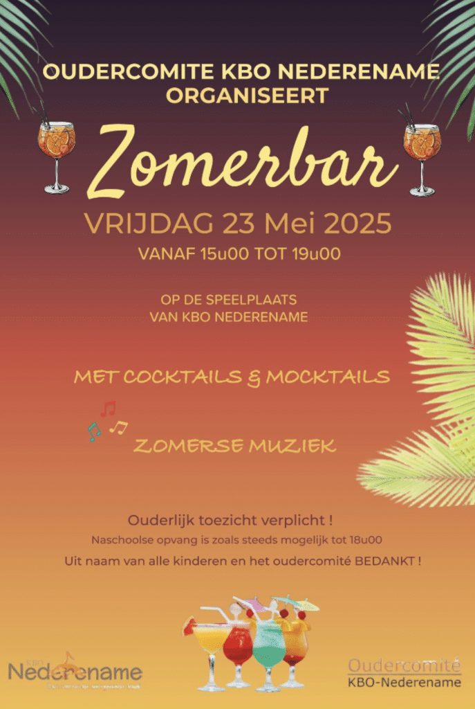 Oudercomité KBO Nederename organiseert Zomerbar