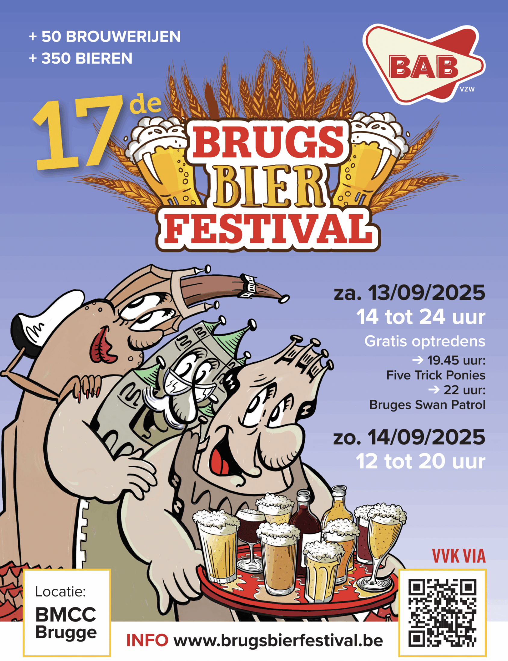 BAB vzw organiseert de 17e editie van het Brugs BierFestival op 13 & 14 september 2025