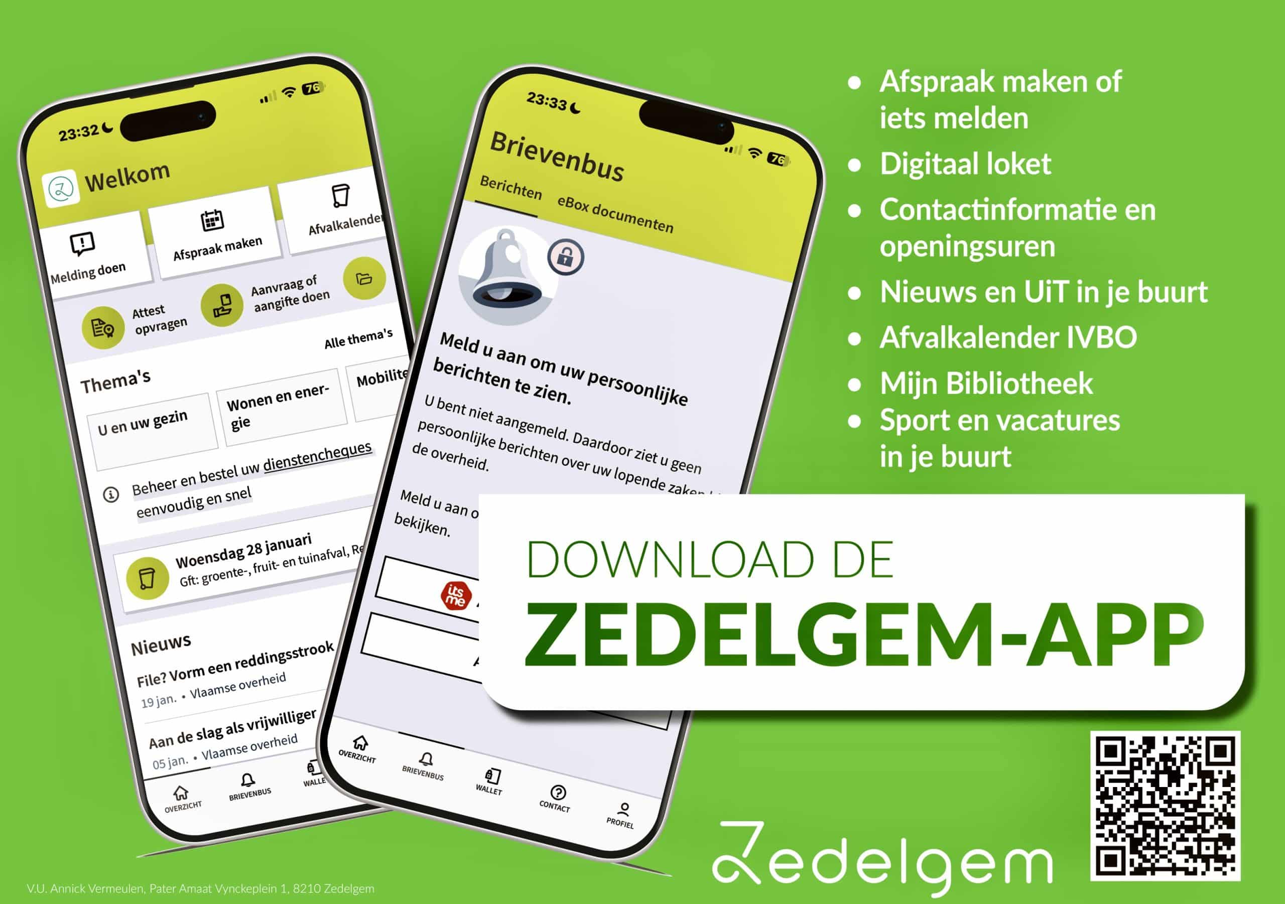 Gemeente Zedelgem zet een volgende stap in haar digitale dienstverlening met de lancering van de nieuwe Zedelgem-app