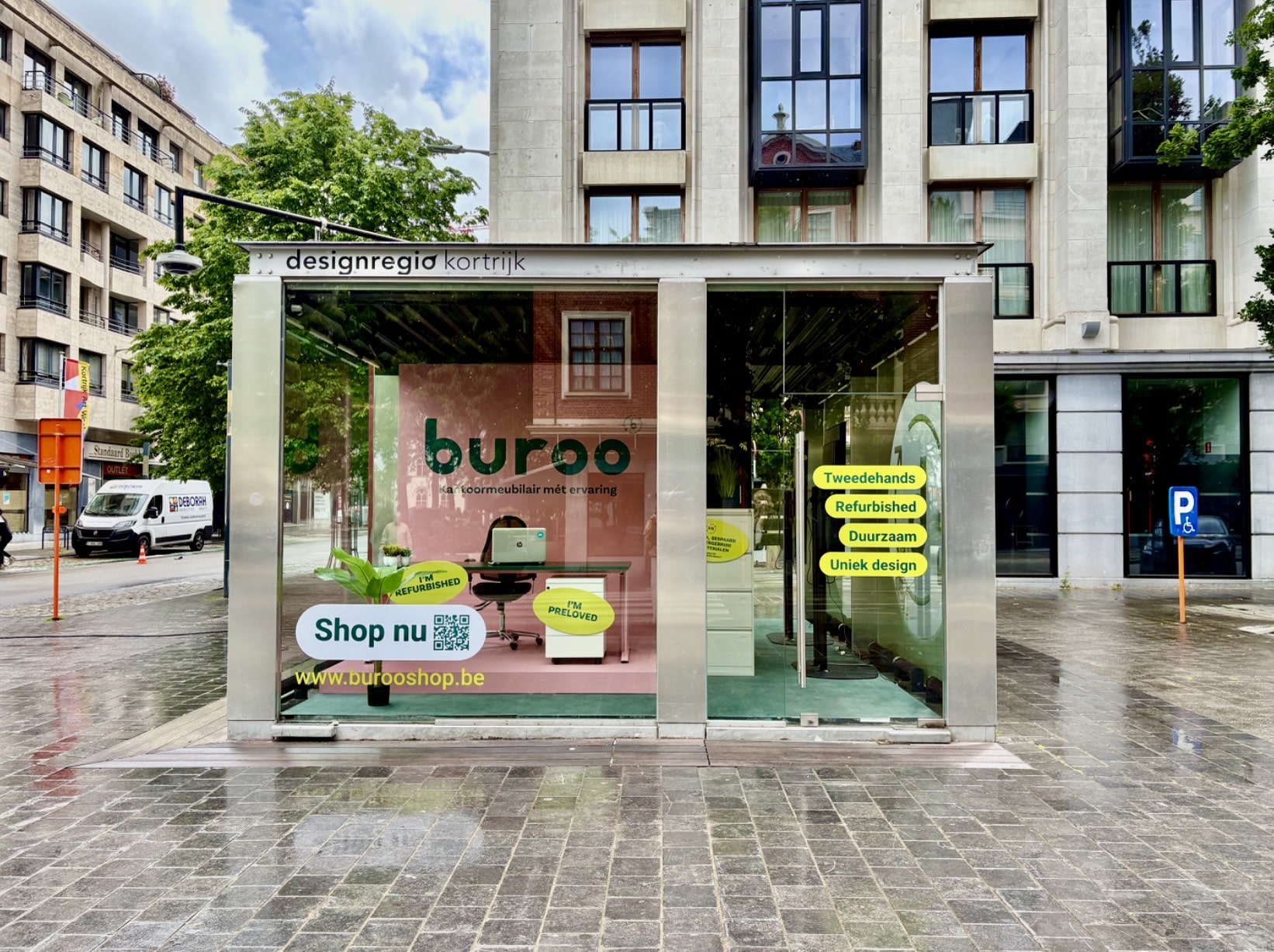 Buroo brengt circulair werken tot leven in de KIOSK, Graanmarkt Kortrijk