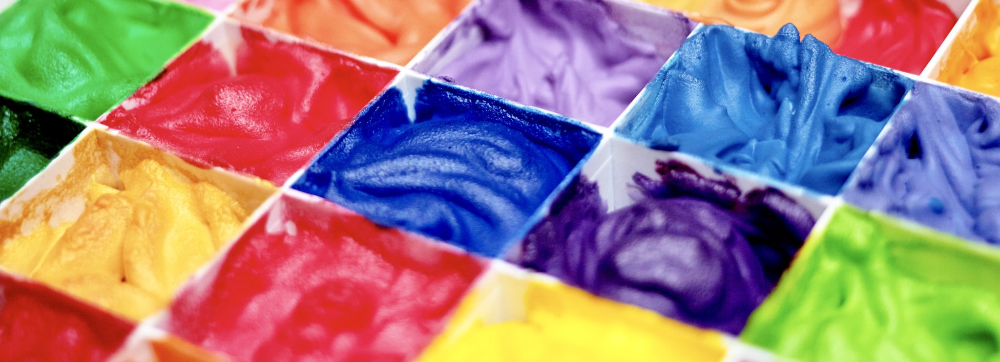 Colorful in pallette for art work in closed up,selective focus