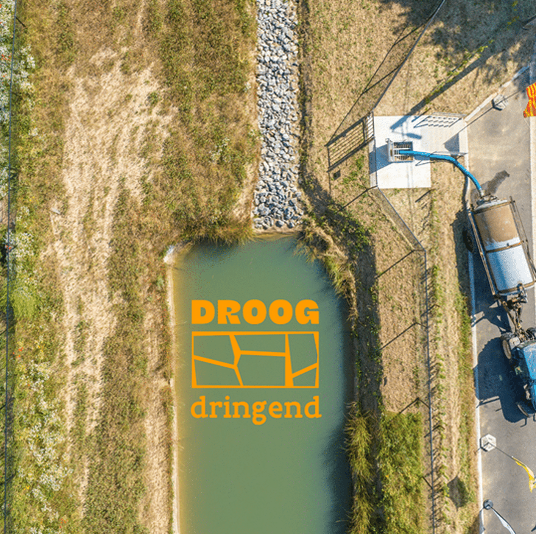Waterloop in Oost-Vlaanderen tijdens een droge periode
